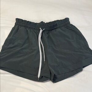 Zella Green Athletic Shorts with Elastic Waistband and Drawstring